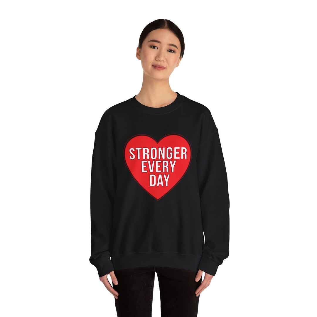 Sweatshirt — Stronger Every Day Heart Crewneck
