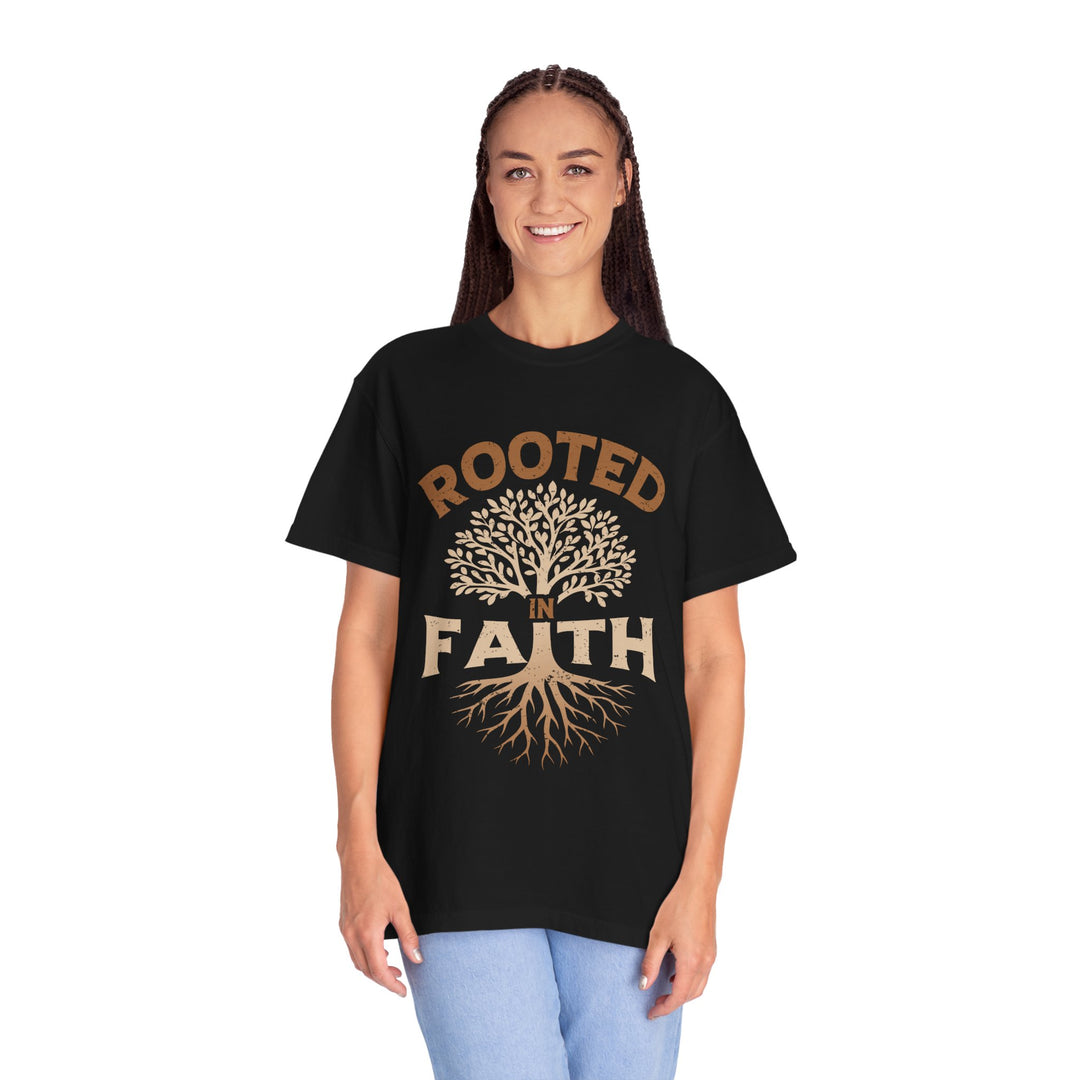 Rooted in Faith T-Shirt — Christian Tree of Life Inspirational Tee
