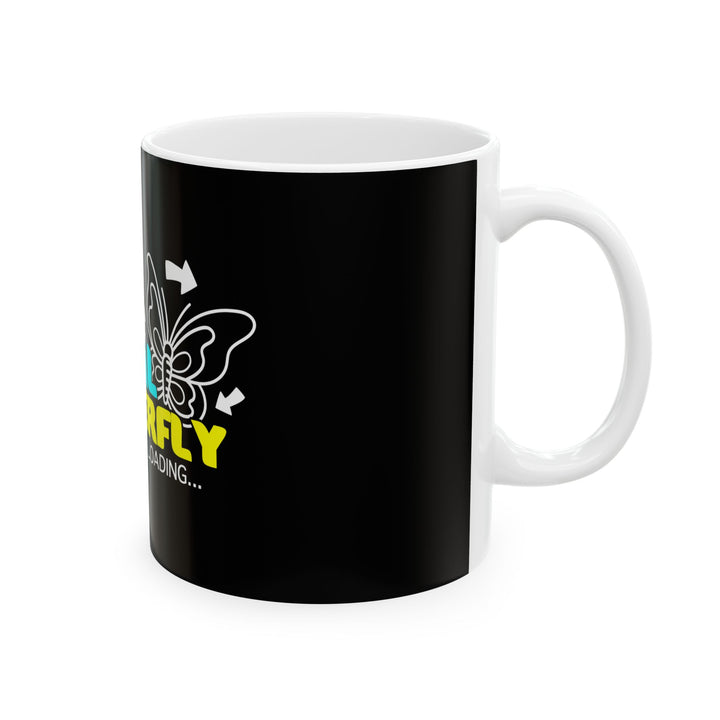 Social Butterfly Loading Coffee Mug — Funny Introvert/Extrovert Ceramic Mug (11oz, 15oz)