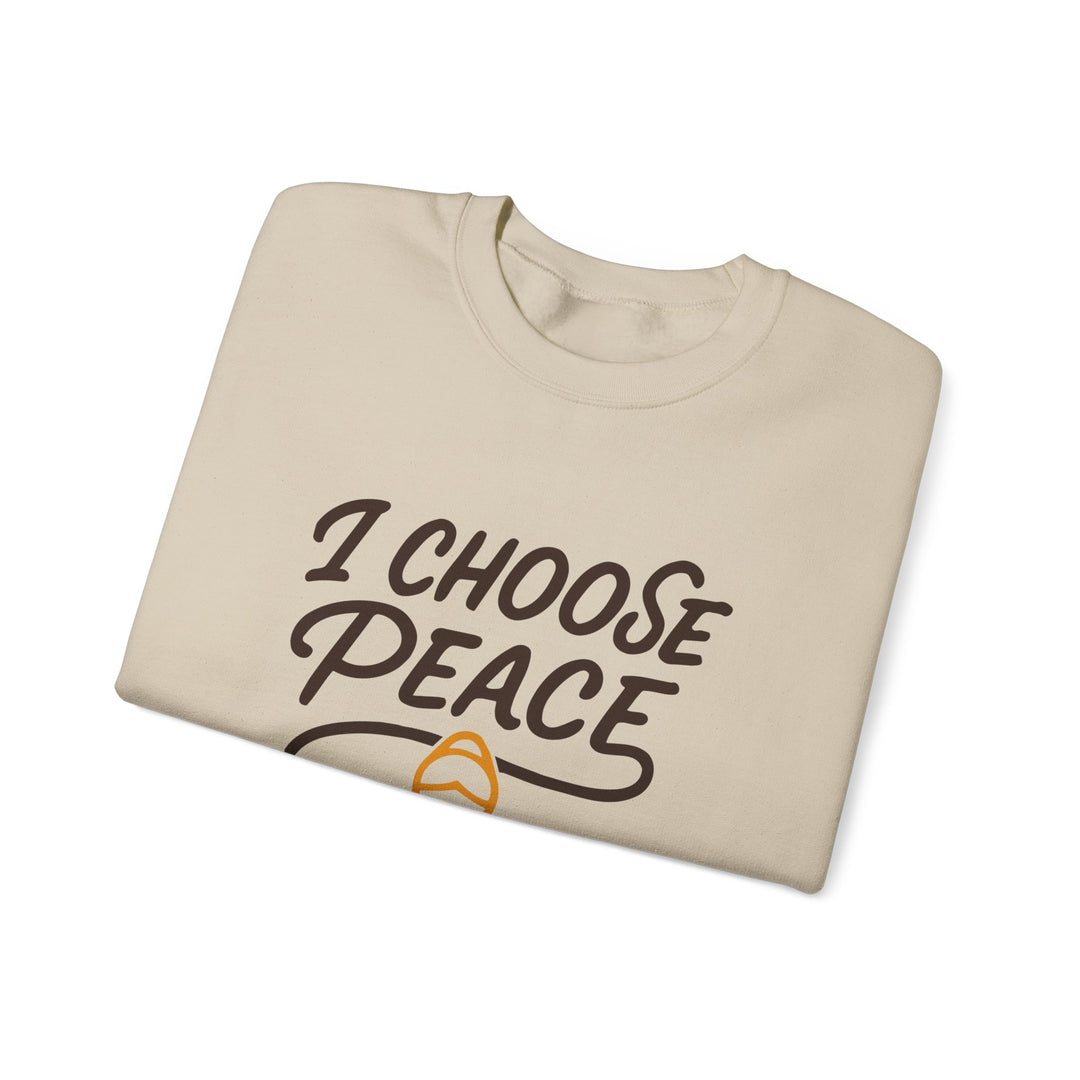 I Choose Peace Crewneck Sweatshirt - Meditation Yoga Graphic Pullover