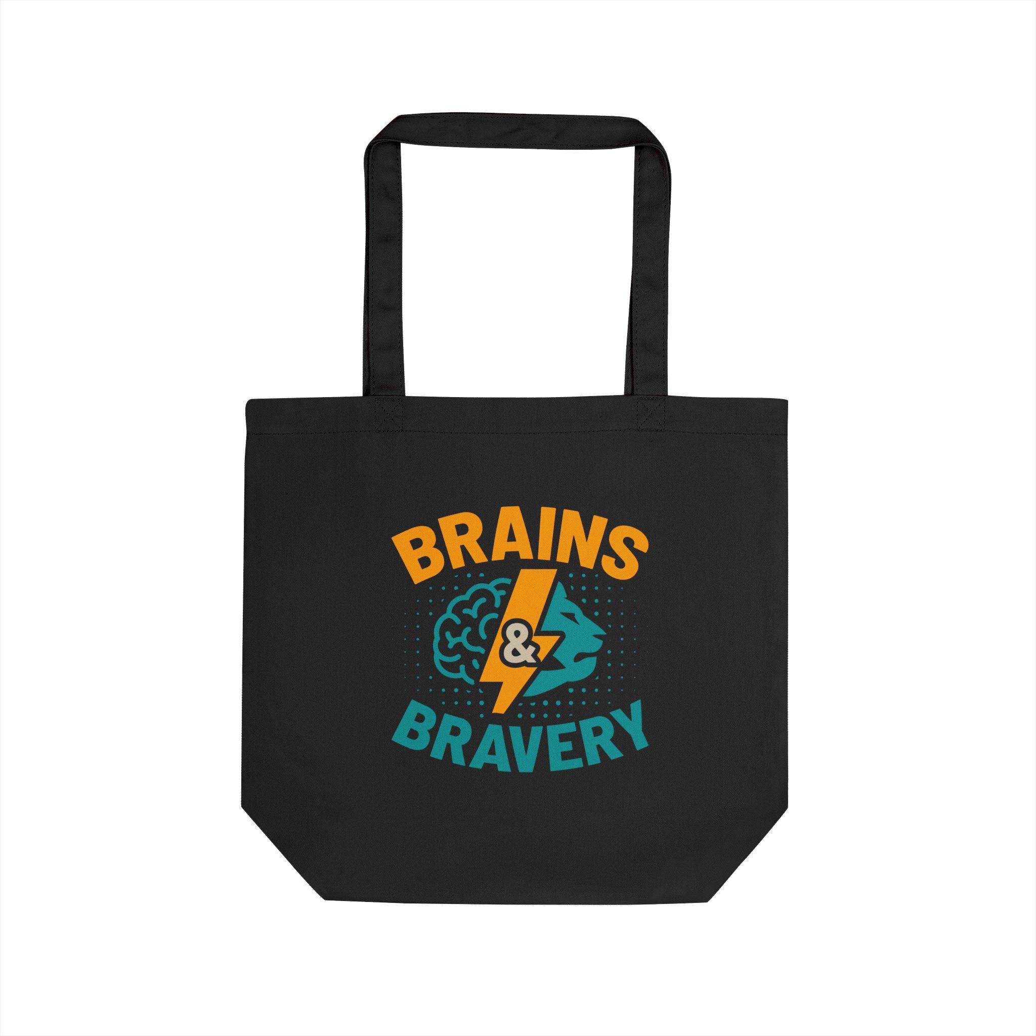 Brains & Bravery Eco Tote Bag – Inspirational Mental Health Awareness Canvas Shopper