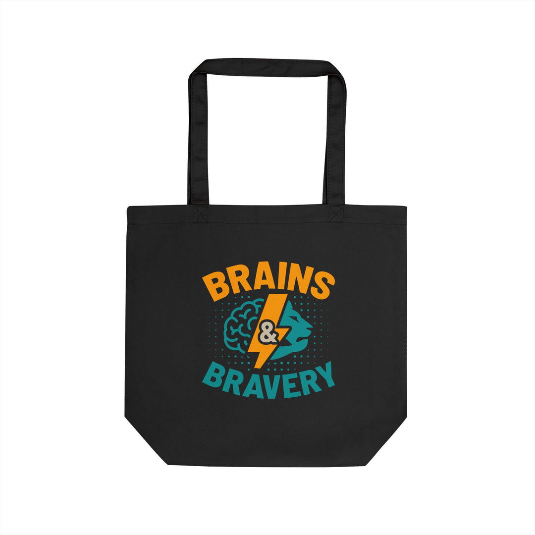 Brains & Bravery Eco Tote Bag – Inspirational Mental Health Awareness Canvas Shopper