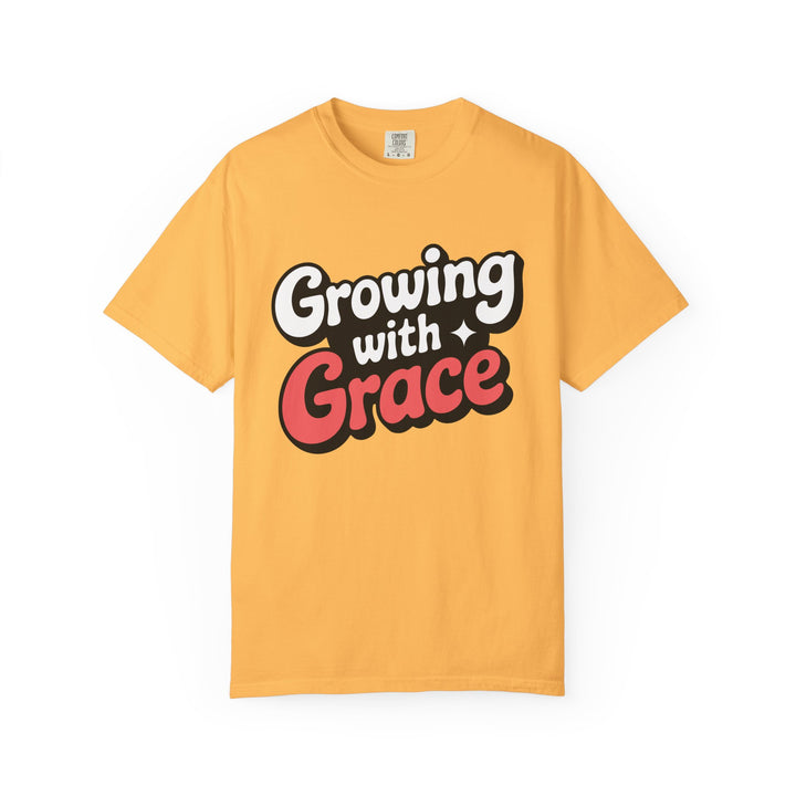 Growing with Grace T-Shirt — Inspirational Retro Script Tee