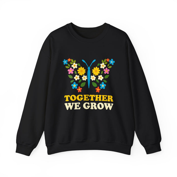 Together We Grow Sweatshirt — Floral Butterfly Crewneck