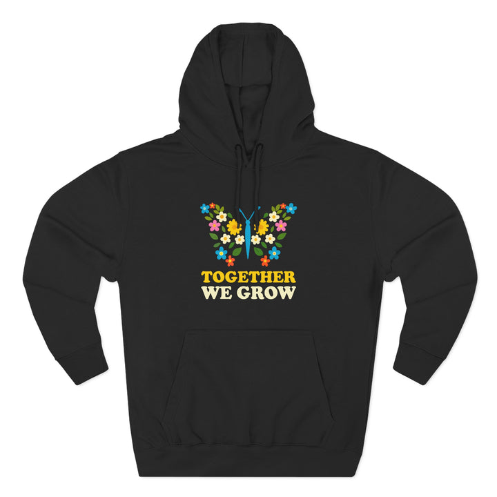 Hoodie — Together We Grow Floral Butterfly Graphic