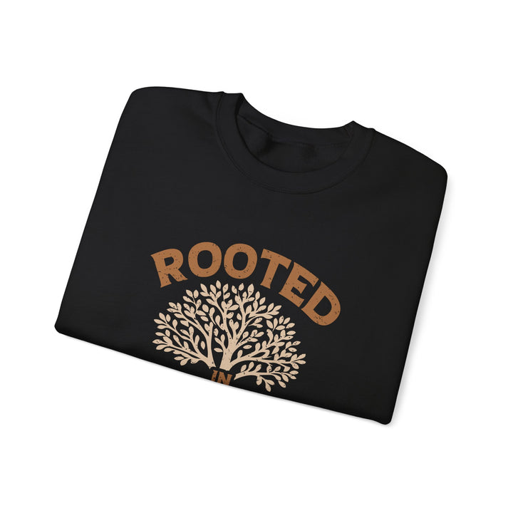 Rooted in Faith Crewneck Sweatshirt — Christian Tree of Life Pullover
