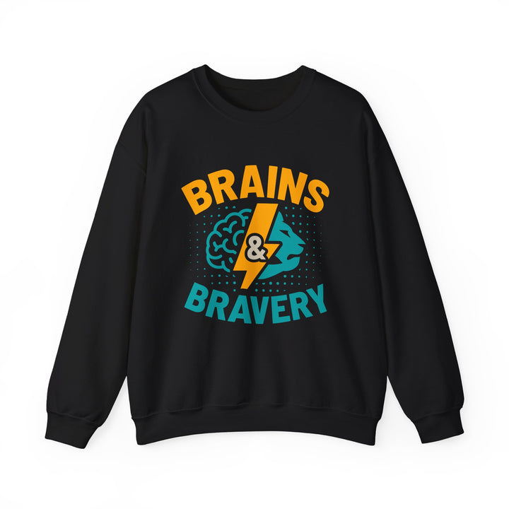 Brains & Bravery Sweatshirt — STEM Pride Crewneck for Students & Teachers