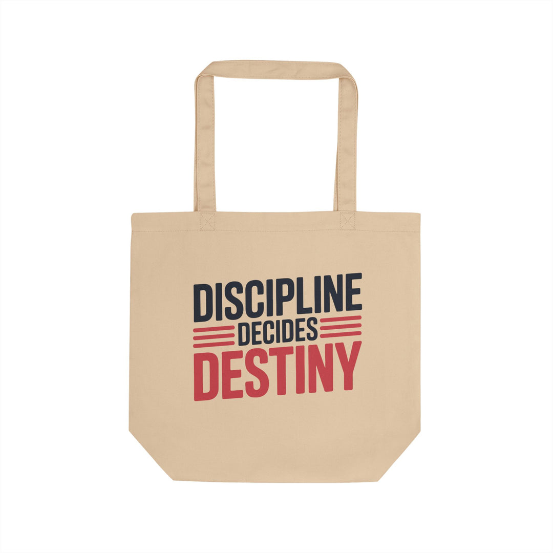 Discipline Decides Destiny Eco Tote — Motivational Canvas Grocery & Everyday Bag