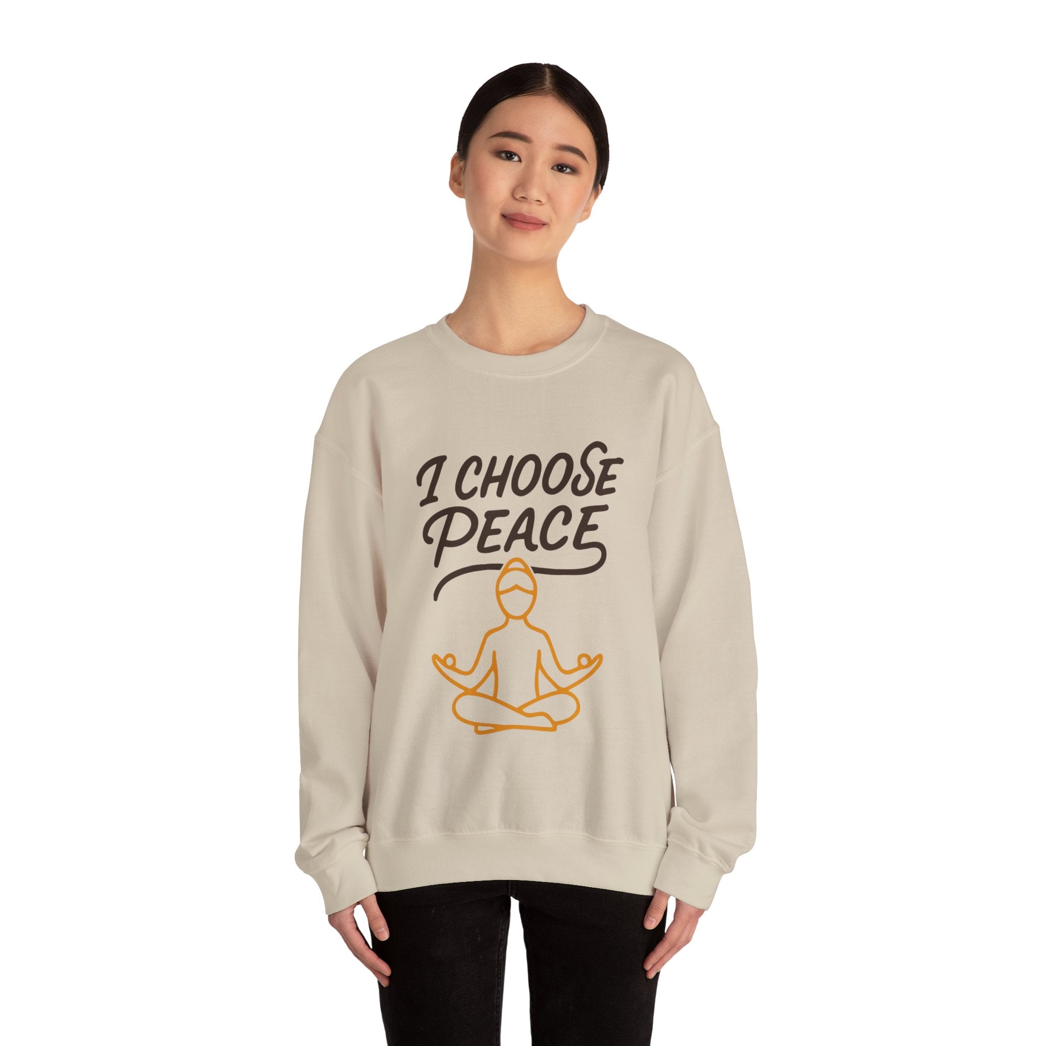 I Choose Peace Crewneck Sweatshirt - Meditation Yoga Graphic Pullover