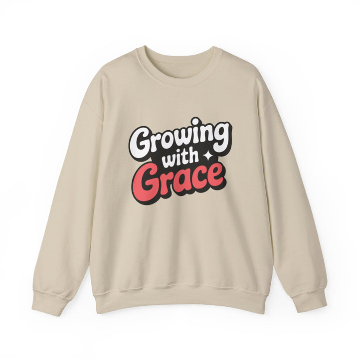 Growing with Grace Crewneck Sweatshirt — Inspirational Faith Graphic Sweatshirt