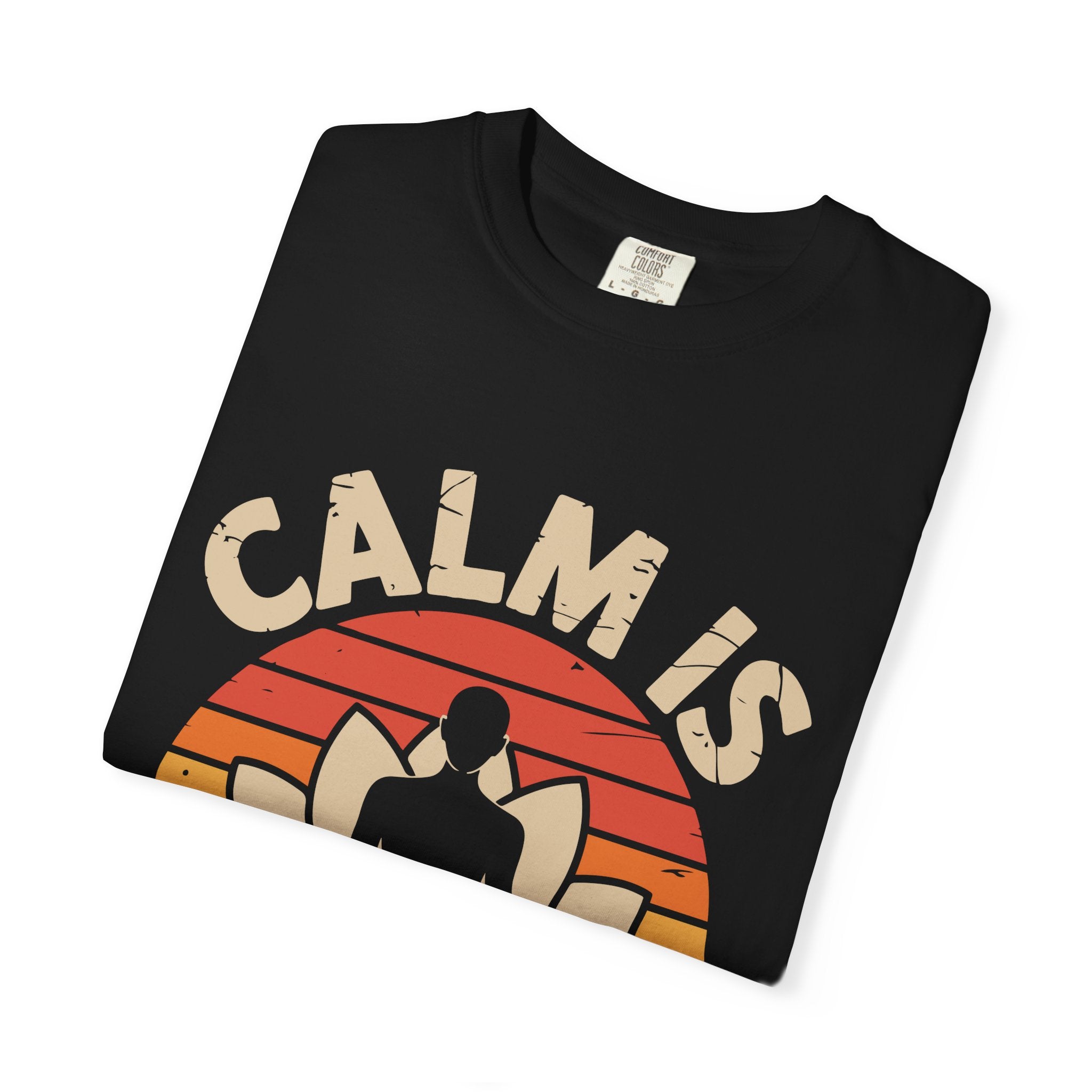 Calm Is Power Meditation T-Shirt — Yoga Lotus Vintage Sunset Tee