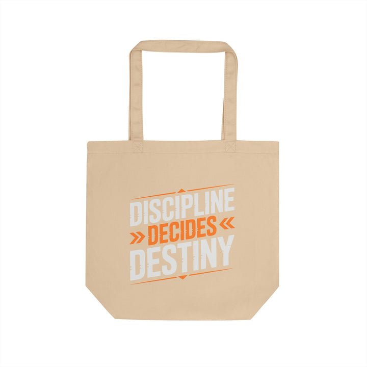 Tote Bag — "Discipline Decides Destiny" Motivational Eco Tote for Fitness, Students & Daily Use