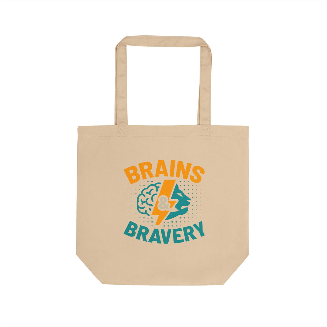 Brains & Bravery Eco Tote Bag – Inspirational Mental Health Awareness Canvas Shopper