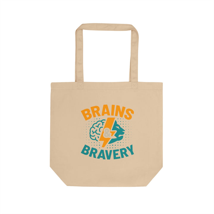 Brains & Bravery Eco Tote Bag – Inspirational Mental Health Awareness Canvas Shopper