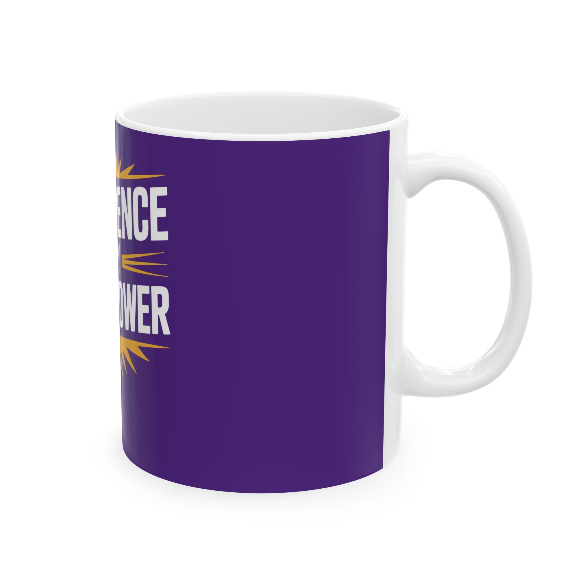 Confidence Is My Superpower Ceramic Mug — Inspirational Purple Coffee Cup (11oz/15oz)