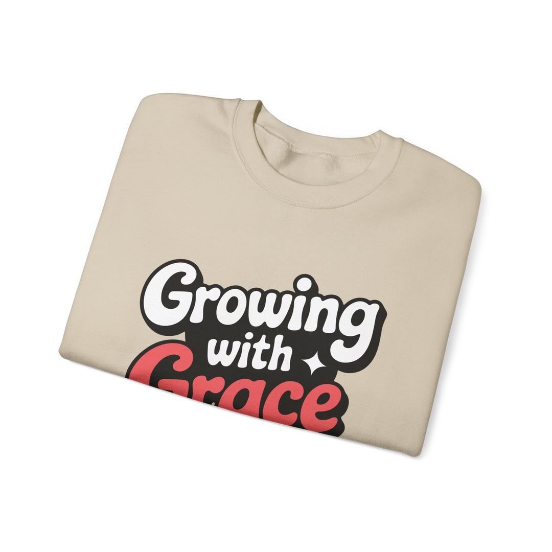 Growing with Grace Crewneck Sweatshirt — Inspirational Faith Graphic Sweatshirt