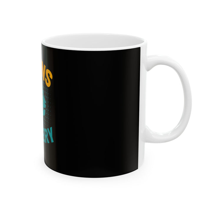 Brains & Bravery Ceramic Mug — Inspirational Lion & Brain Design (11oz/15oz)