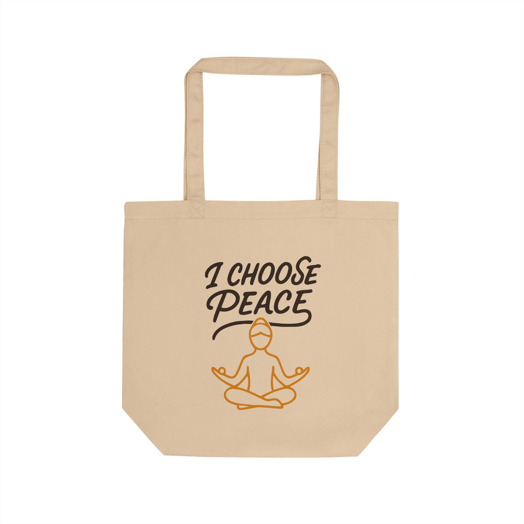 I Choose Peace Eco Tote Bag — Yoga Meditation Canvas Market Bag