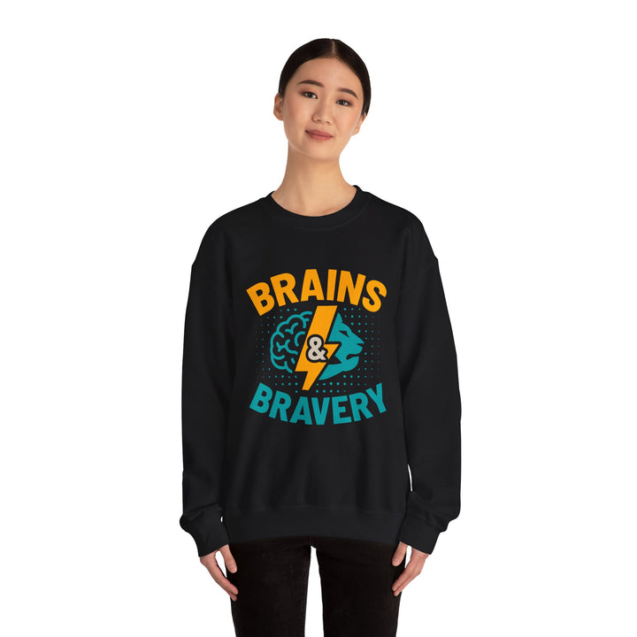 Brains & Bravery Sweatshirt — STEM Pride Crewneck for Students & Teachers
