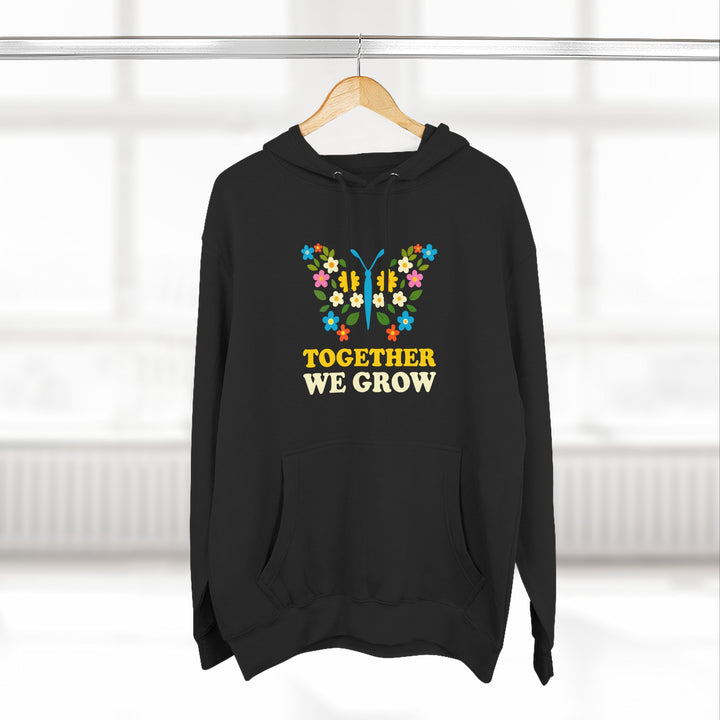Hoodie — Together We Grow Floral Butterfly Graphic
