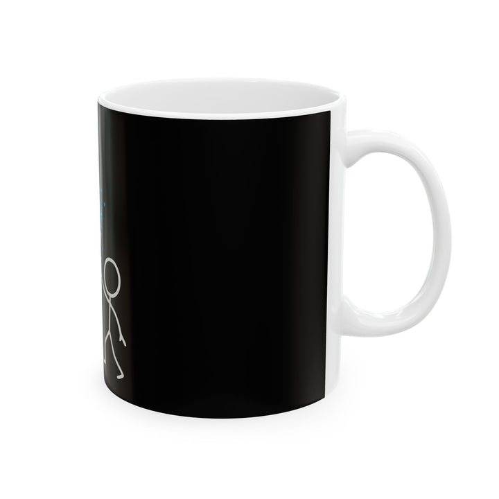 Own Your Story Ceramic Mug — Inspirational Coffee Cup with Graffiti Stick Figure Design (11oz/15oz)