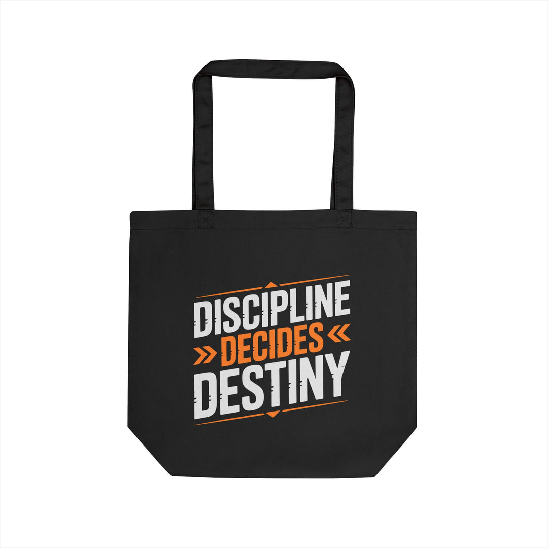 Tote Bag — "Discipline Decides Destiny" Motivational Eco Tote for Fitness, Students & Daily Use
