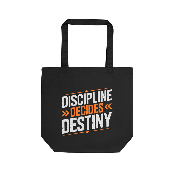 Tote Bag — "Discipline Decides Destiny" Motivational Eco Tote for Fitness, Students & Daily Use