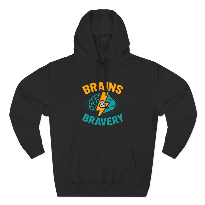 Brains & Bravery Hoodie — Graphic Pullover for STEM Kids & Students