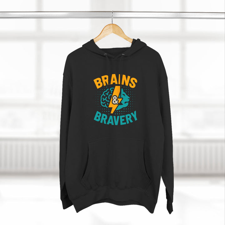 Brains & Bravery Hoodie — Graphic Pullover for STEM Kids & Students