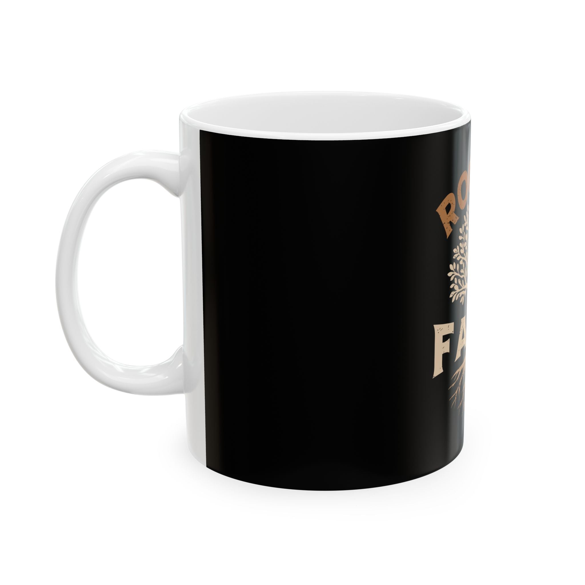 Rooted in Faith Ceramic Mug — Inspirational Christian Coffee Cup (11oz & 15oz)