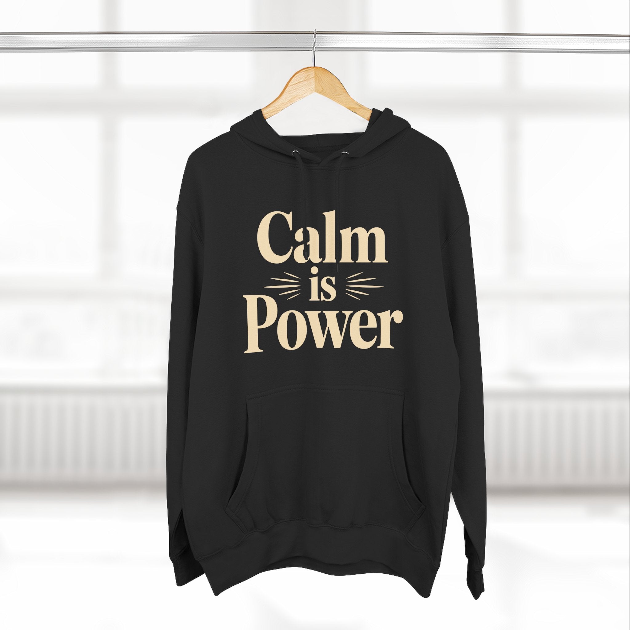 Calm Is Power Hoodie — Inspirational Relaxed-Fit Fleece Pullover