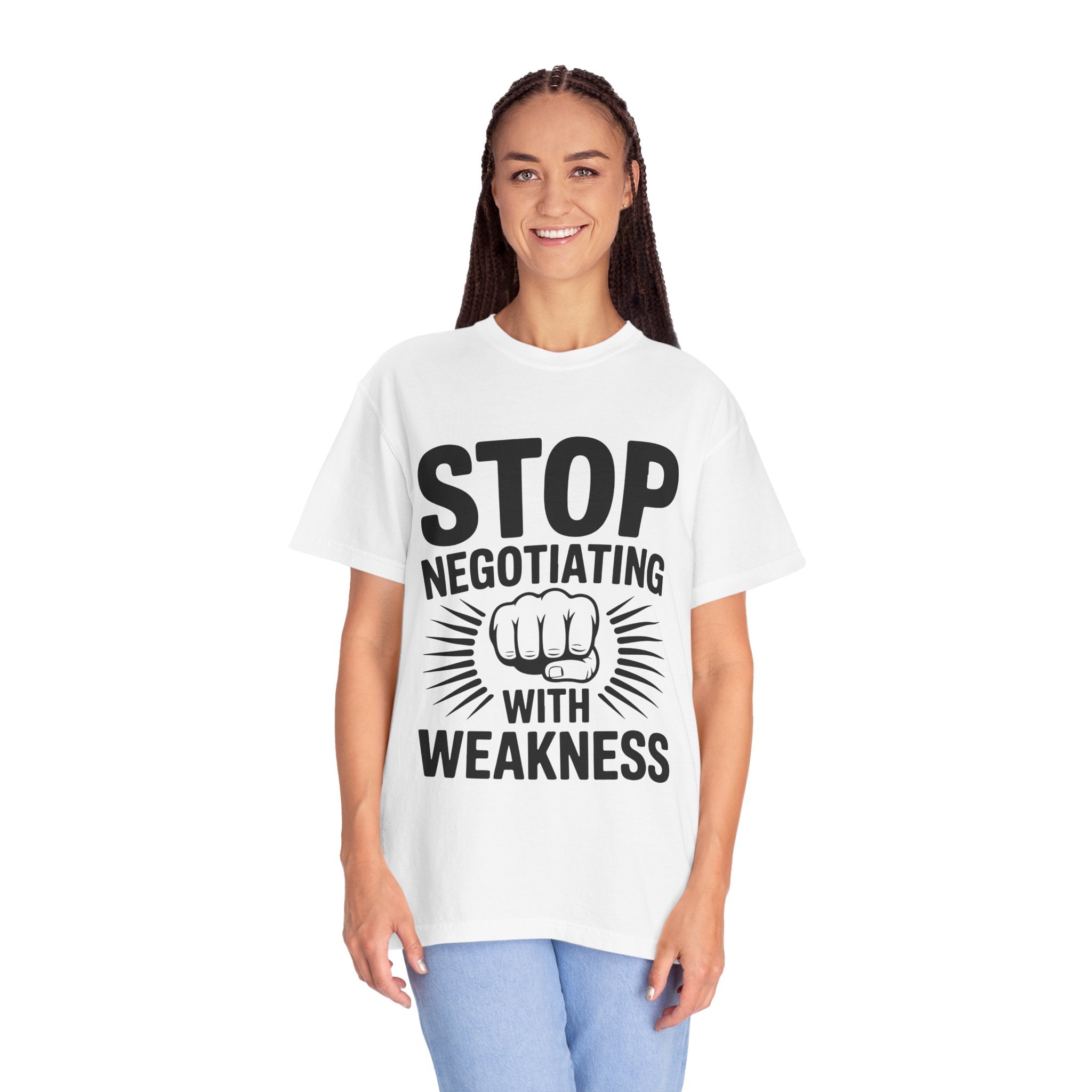 Stop Negotiating With Weakness T-Shirt — Motivational Fitness Tee