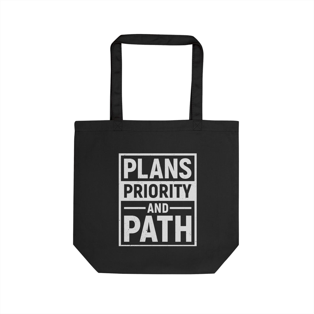 Plans Priority and Path Tote Bag — Inspirational Eco Canvas Grocery Tote